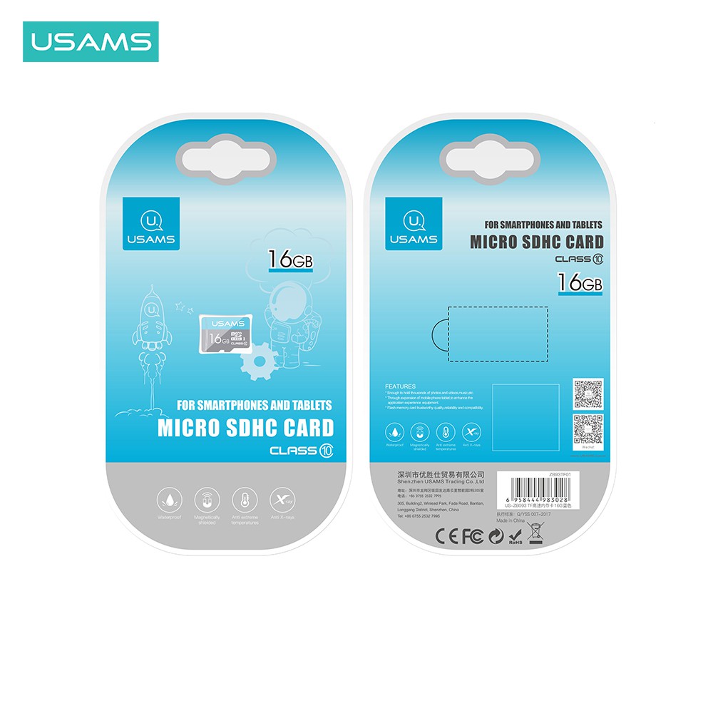 USAMS Memory Card MicroSD CLASS 10 4GB 8GB 16GB 32GB 64GB