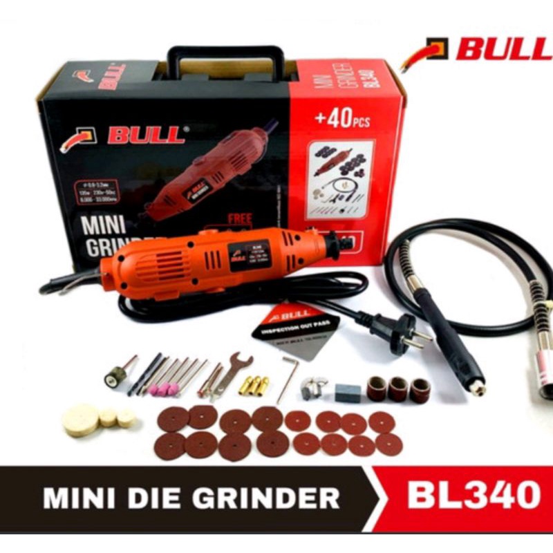 Mini Die Grinder / Mesin Gerinda Mini Set BULL BL340