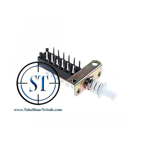 Switch DPDT 2x6 12-Pin Self Locking Push Button BA-07A Tombol Tekan On Off On Box Ampli 6 Kaki