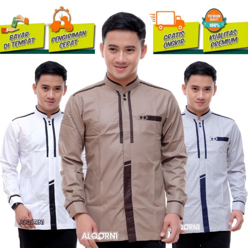 Baju Koko Lengan Panjang Polos Putih Seragam Hadroh Azzahir Baju Syubbanul Muslimin Grosir Atasan