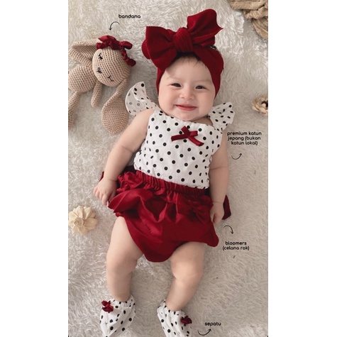 TALTIHA CLARA GEMPITA LOVE / ALEXA / SAKURA cecile CORRY ROSE Jumper Set Baju Setelan Bunga Bandana Sepatu Pergi Lucu Fashion Anak Bayi Perempuan Murah pam kayle mommy little princess EUN JI cheer girl mia