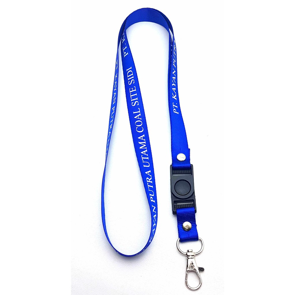 cetak lanyard sablon bahan polister 1,5cm / tali id card nylon nilon