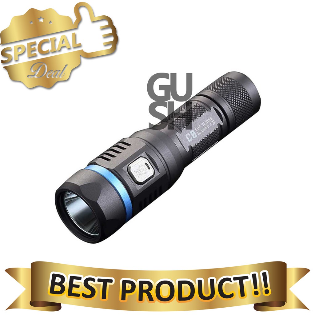 JETBeam C8 Pro Tactical Senter LED Cree SST-40 N4 BC 1200 Lumen