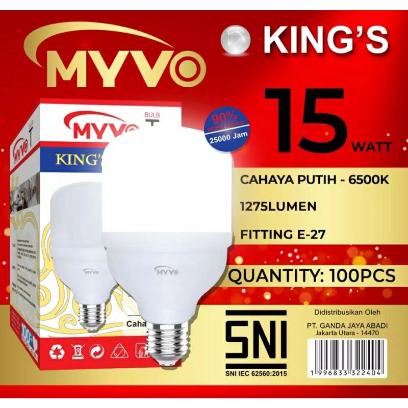 Lampu Led MYVO KING 15 WATT / LAMPU BERKUALITAS sudah Pasti Terang