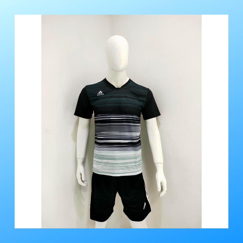 jersey futsal pria kaos sepak bola baju dan celana setelan wanita dewasa t-shirt outfit seragam jarsey kostum olahraga pakaian apparel sport jersy soccer casual jersi suit AD163 hitam