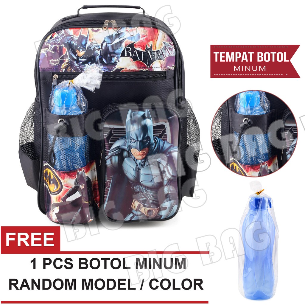 Tas Ransel Anak Laki Laki Karakter - Batman Great Battle.RTM + FREE Botol Minum