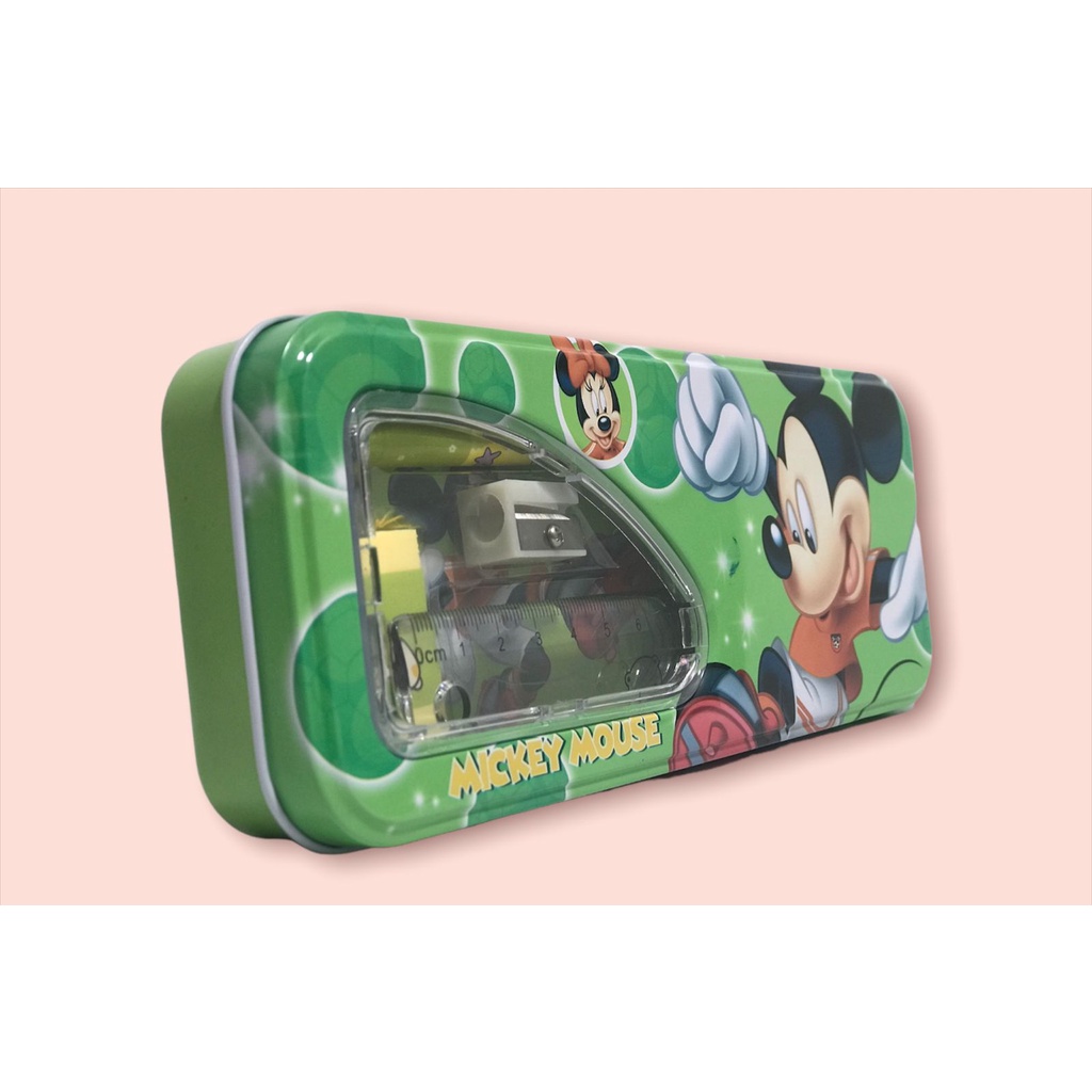 TEMPAT PENSIL SET / PENCIL CASE FROZEN PRINCESS MICKEY SPIDERMAN CAPT AMERICA / LIGHT BLUE TOSCA GREEN RED PINK