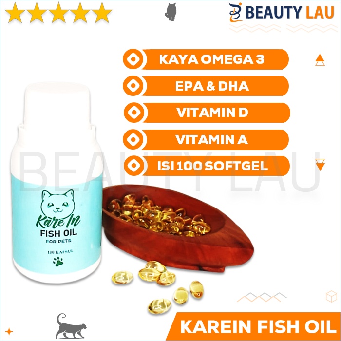 KAREIN VITAMIN BULU FISH OIL KUCING ANJING PERAWATAN OBAT MINYAK IKAN OMEGA 3 FISH OIL COD LIVER