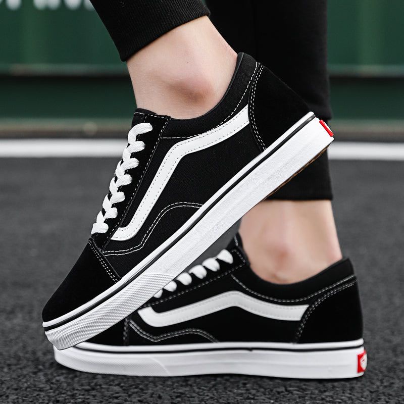 Sepatu sneakers pria Old Skool Black White Sepatu Hangout Santai + Tanpa Box