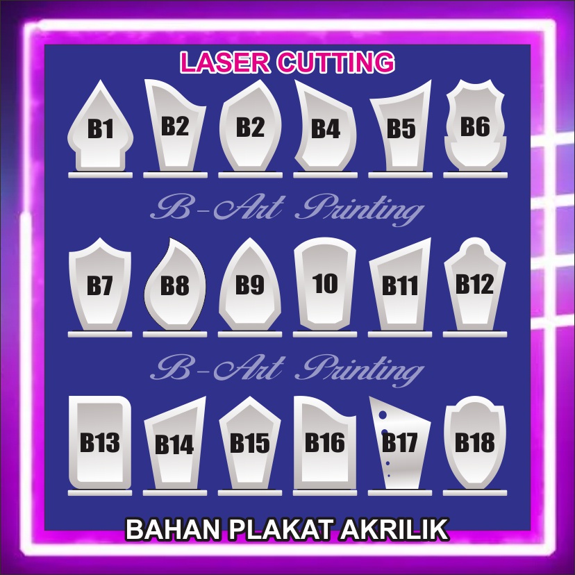 MURAH BAHAN PLAKAT POLOS BAHAN AKRILIK DAN DUDUKAN TEBAL 3MM DAN 5MM (1SET)