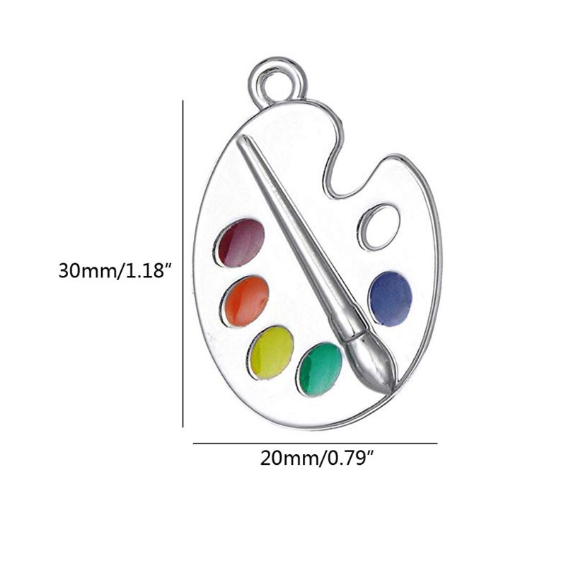 SIY  1 Set Paint Brush And Colorful Paint Palette Drop Earrings Necklace Jewelry Set Artist Painter Women Fashion Jewelry