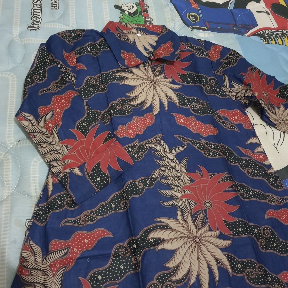 Tunik Batik Wanita Sogan Biru S M L Xl Xxl