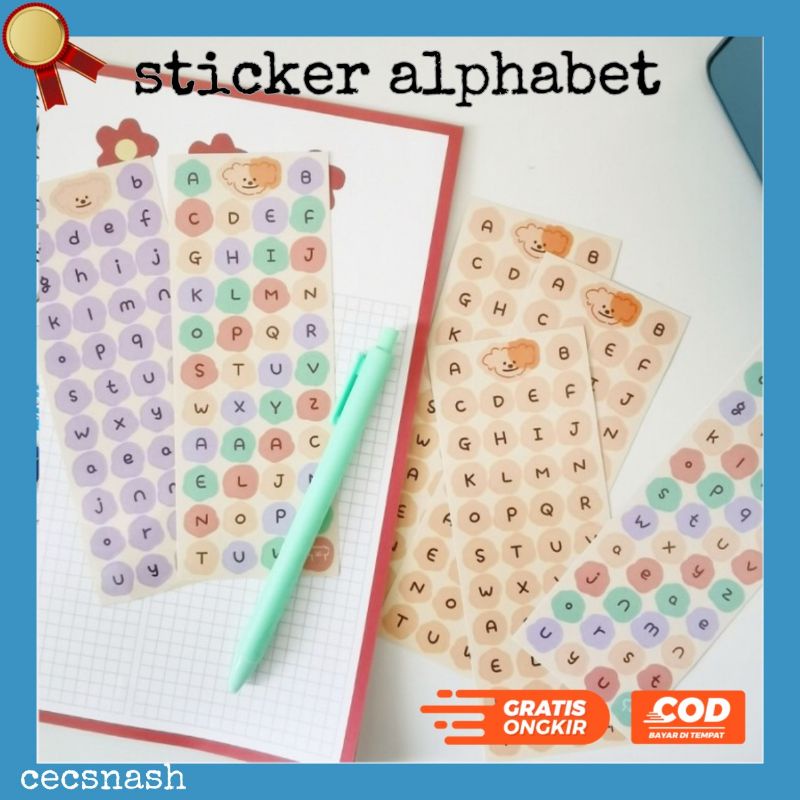 

sticker alphabet , stiker alfabet , sticker deco diary planner diy scrapbook album