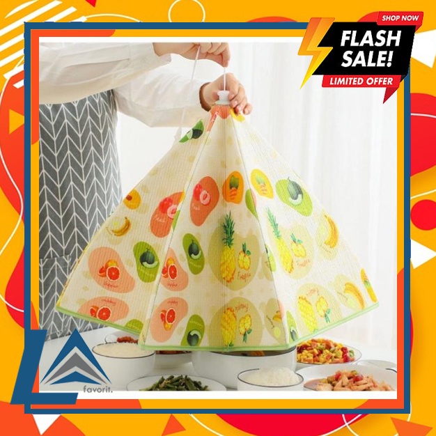 (LA FAVORITE).Tudung Saji Lipat Jumbo Model Payung Penahan Panas Makanan Anti Debu