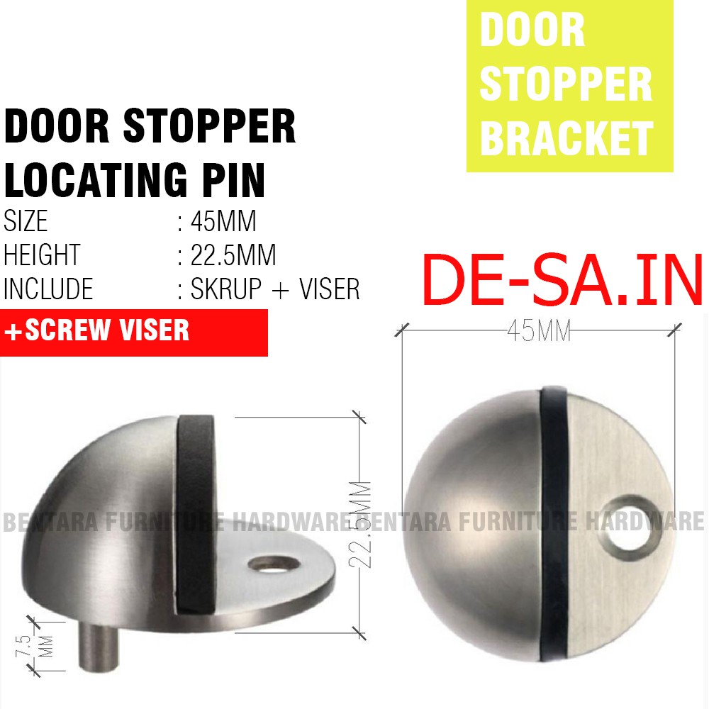 45MM Door Stop Keong Skrup + Pin - Penahan Pintu