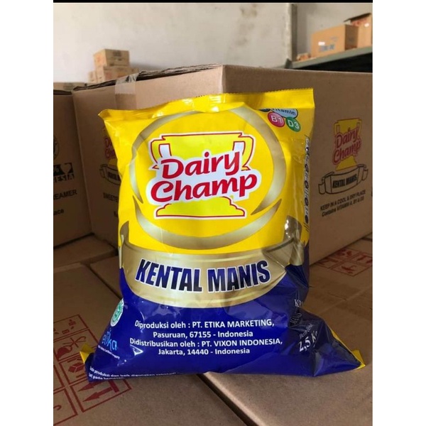 

Susu Dairy Champ Kental Manis 2,5kg Termurah packing free bublewarp / kardus