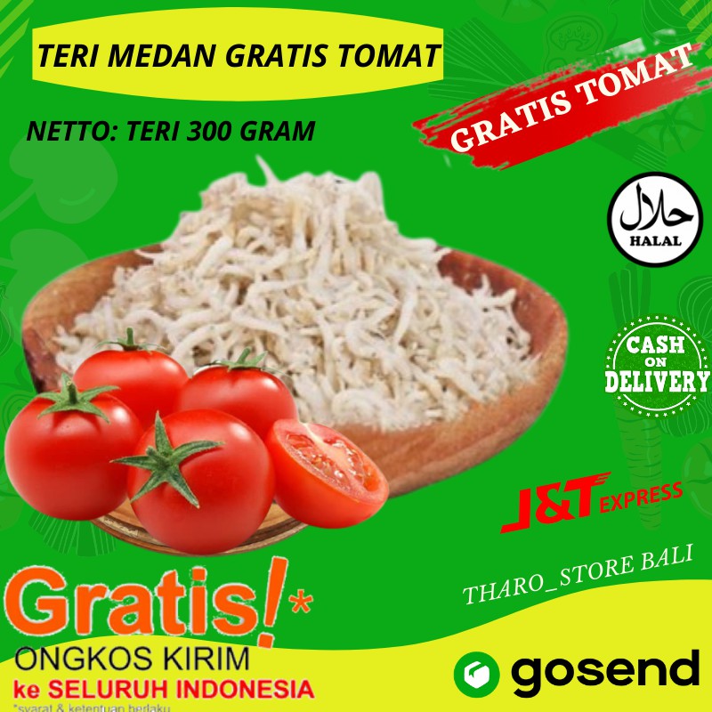 

TERI MEDAN 300 gram GRATIS TOMAT MERAH IKAN KERING TERI NASI SAYUR SEGAR BUAH TOMAT FRESH DENPASAR6