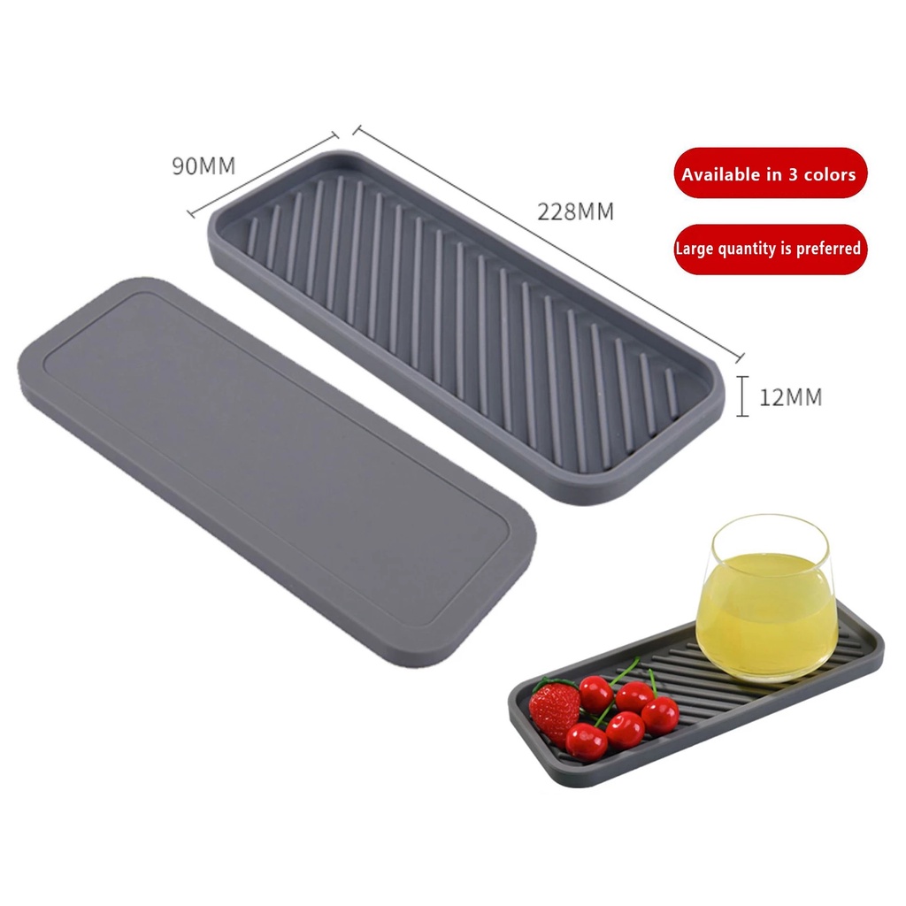 Nampan Holder Sabun / Spons / Sayuran / Buah Bahan Silikon Anti Slip Untuk Wastafel Dapur