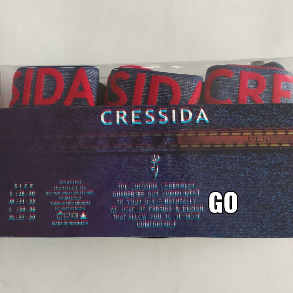 gos ECD.19T CRESSIDA CELANA DALAM PRIA Pakaian Dalam Denim Underwear Cressida 100% Original