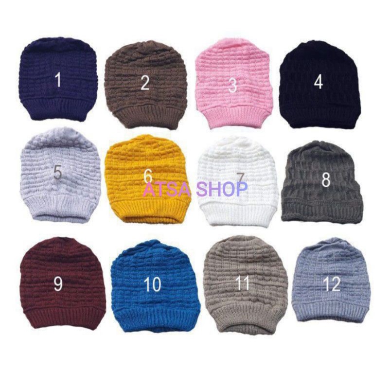 Turban non pet, Rajut turban dewasa, Ciput kupluk nenek, Turban rajut tebel nenek tanpa topi