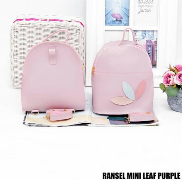 Ransel Mini Leaf / Army / Purple Tas Selempang Tas Wanita Grosir Murah Surabaya
