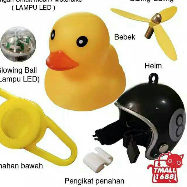 Bebek Pajangan Dengan Helm Berbaling Untuk Mobil Motor Dan Sepeda Dengan Lampu LED