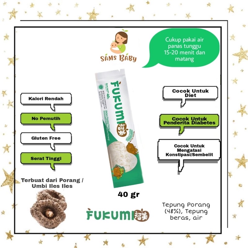

FUKUMI Beras Porang / Beras Shirataki / Konjac Rice 1 Sachet 40gr