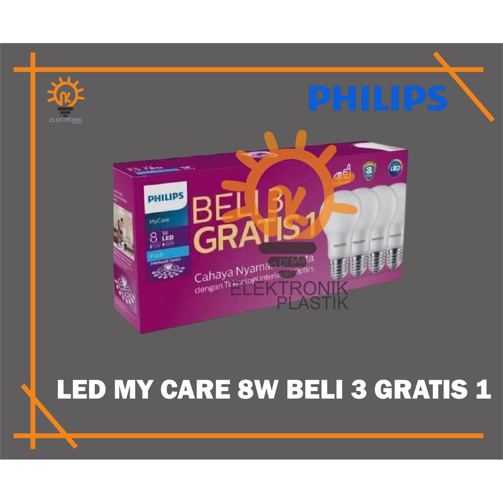 PAKET PHILIPS 8 WATT 3 GRATIS 1 PAKET PHILIPS 8 WATT 3 GRATIS 1