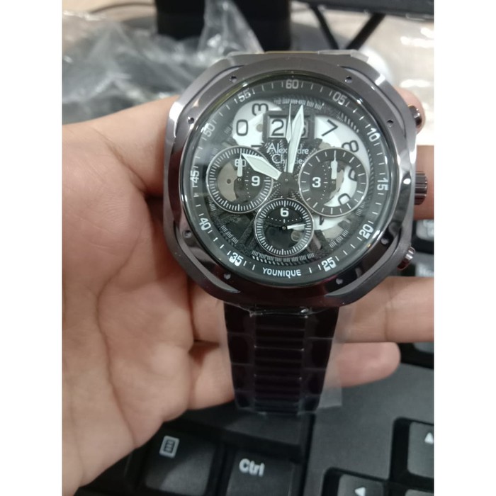 [Free Baterai] JAM TANGAN PRIA ALEXANDRE CHRISTIE AC 6468 FULL BLACK ORIGINAL GARANSI RESMI 1 TAHUN