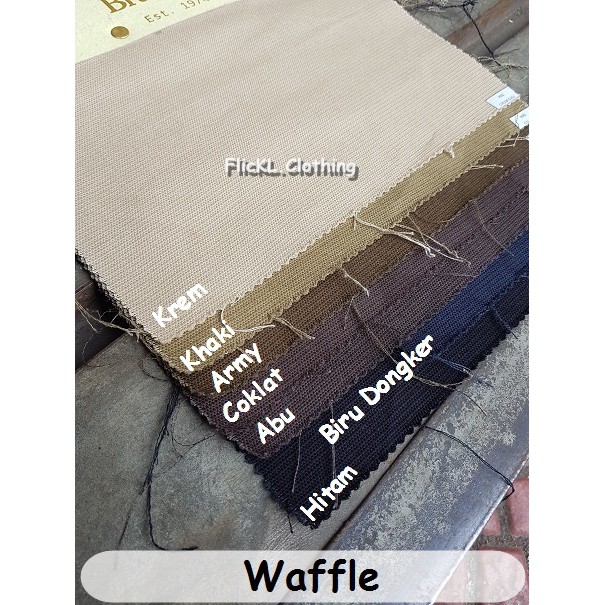 Bahan Kain Waffle Wafer Wafel Katun Topi Tas Jaket