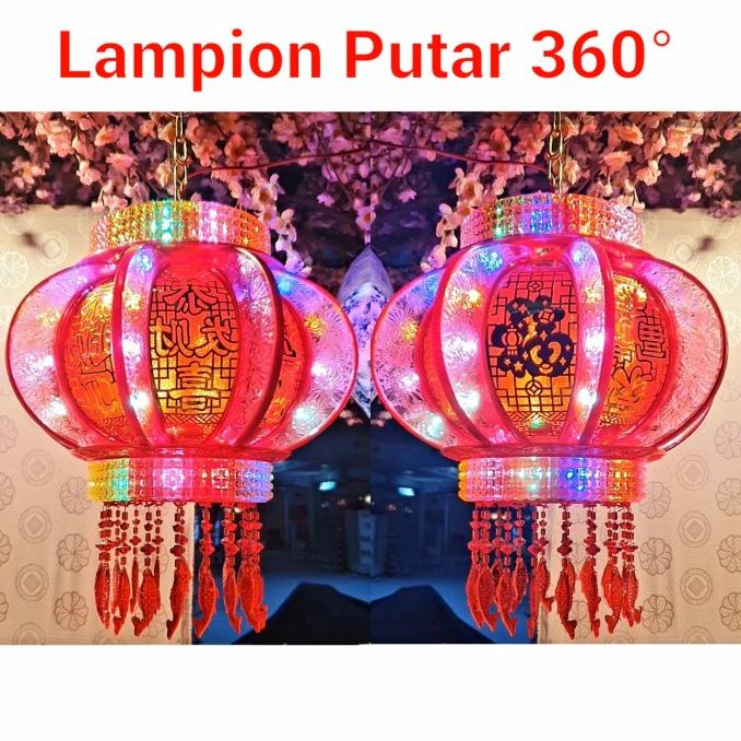 NEW Lampion Putar LED 360 Lampu Imlek Fu Dekorasi Lampion Imlek Murah