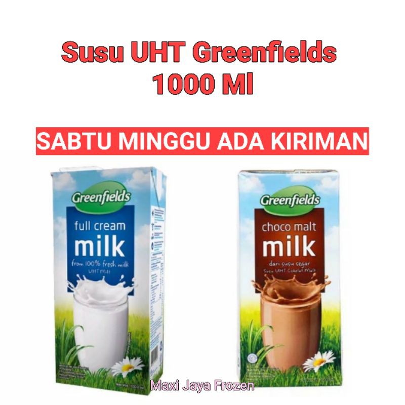 

Susu UHT Greenfields Full Cream atau Choco Malt 1000 Ml Murah halal