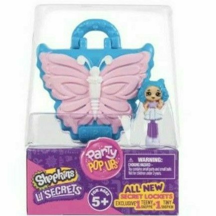 Mainan Anak Original Shopkins Lil Secrets Party Pop Up Butterfly Nail Boutique Figur Boneka Doll