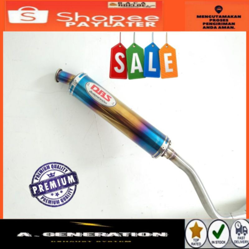 knalpot kawasaki ninja r/rr/krr dan ss stainlist type cobra DBS slancer half blue