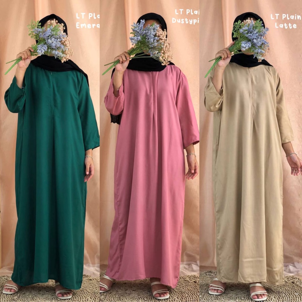 Daster Gamis Rayon Polos Lengan 3/4 / Daster Busui Semata Kaki / Long Daster Sematakaki