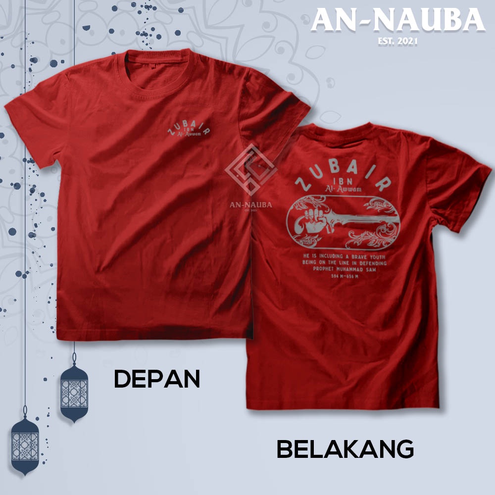Kaos Dakwah Islami Sahabat Nabi / ZUBAIR IBN AL AWWAM TSHIRT / Baju Distro Santri Muslim [AN-6514]-3
