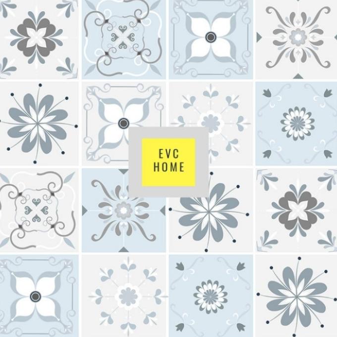 Wallpaper Lantai kamar mandi sticker dinding bunga kotak anti air 3d Terbaru