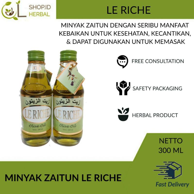 Minyak Zaitun Le Riche Extra Virgin Olive Oil 300 Ml Original Indonesia