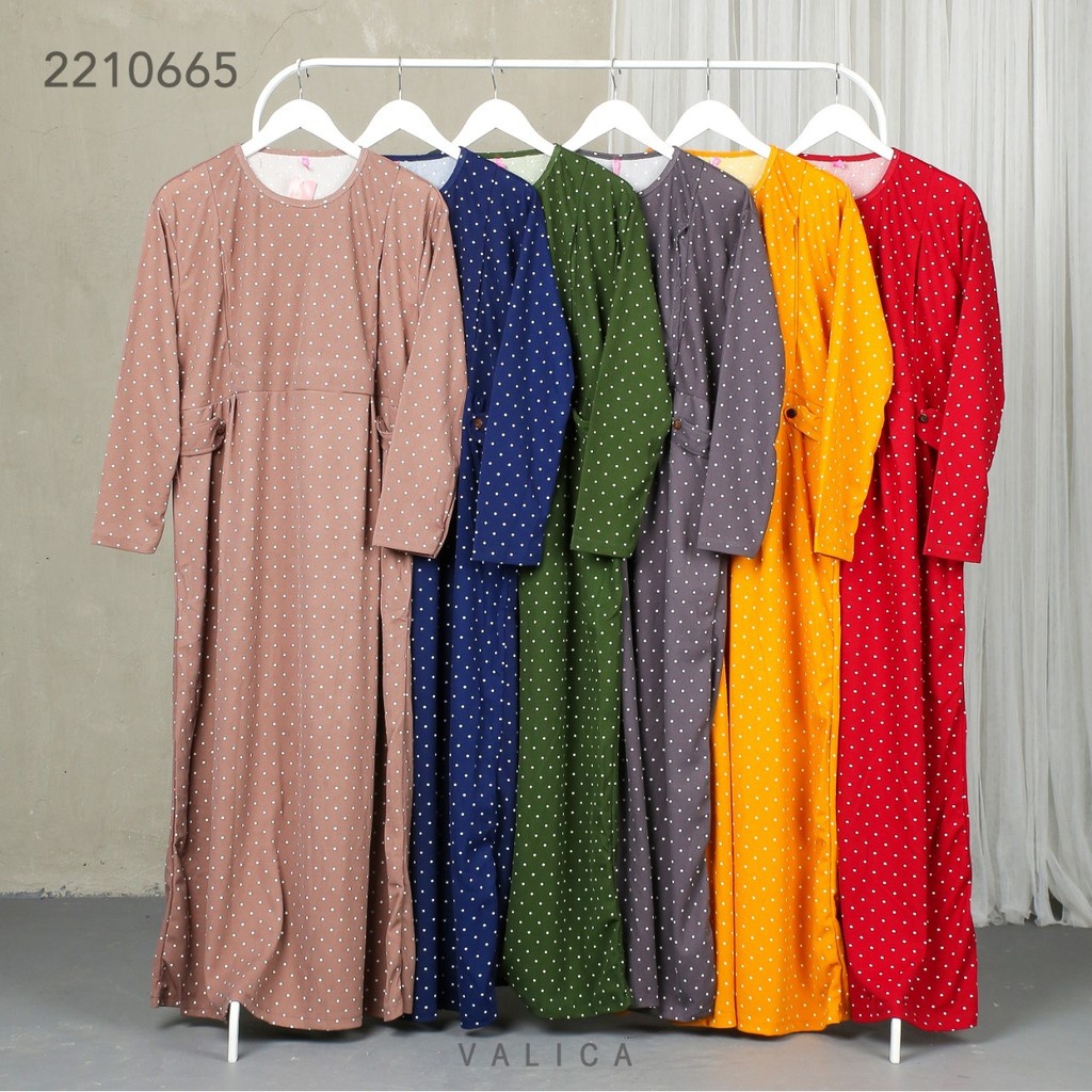 Gamis rose maxi motif polos bahan voxy velvet merk valica