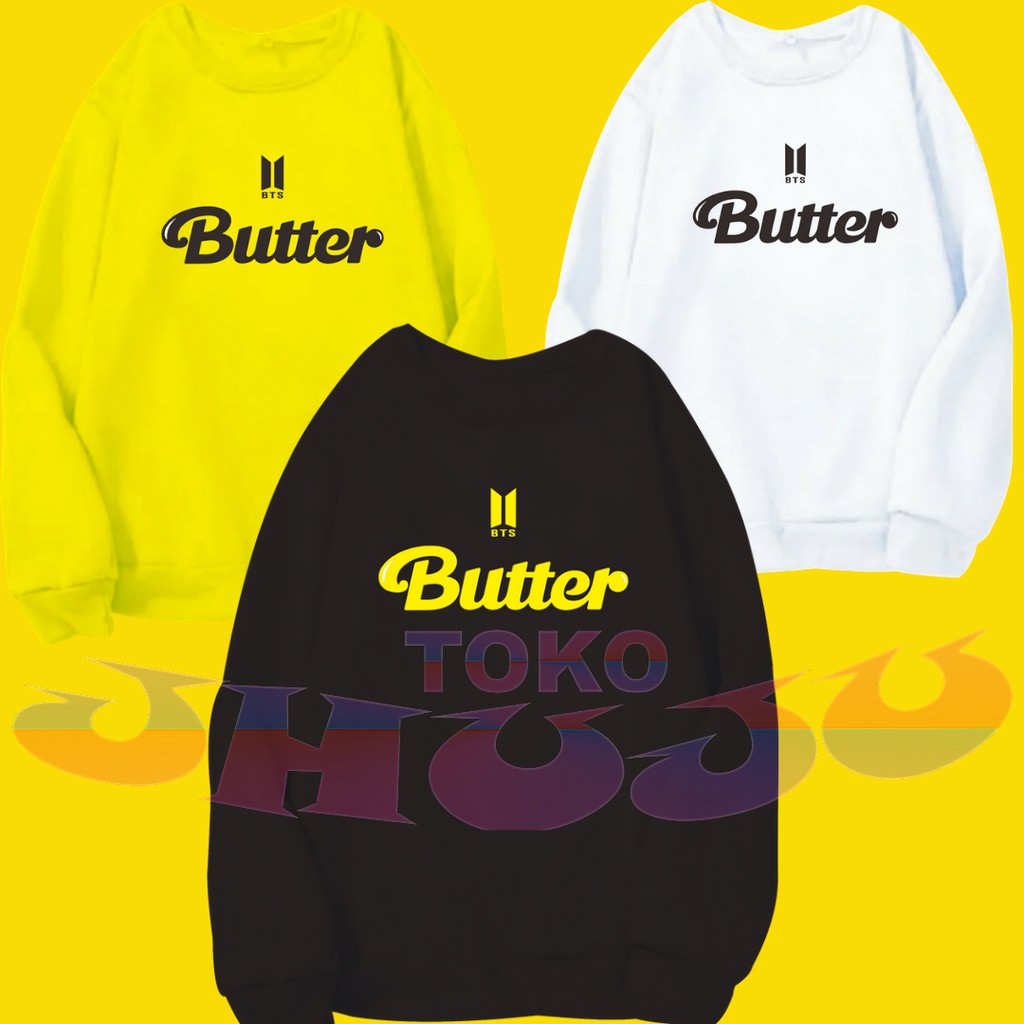 Basic Sweater BTS New Singgle BUTTER // Sweater BTS Jungkook Style bahan katun fleece