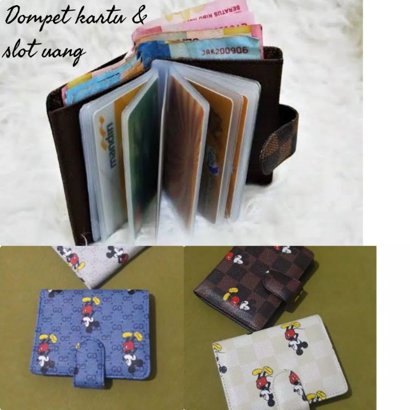 Dompet kartu kulit micky mouse + slot uang