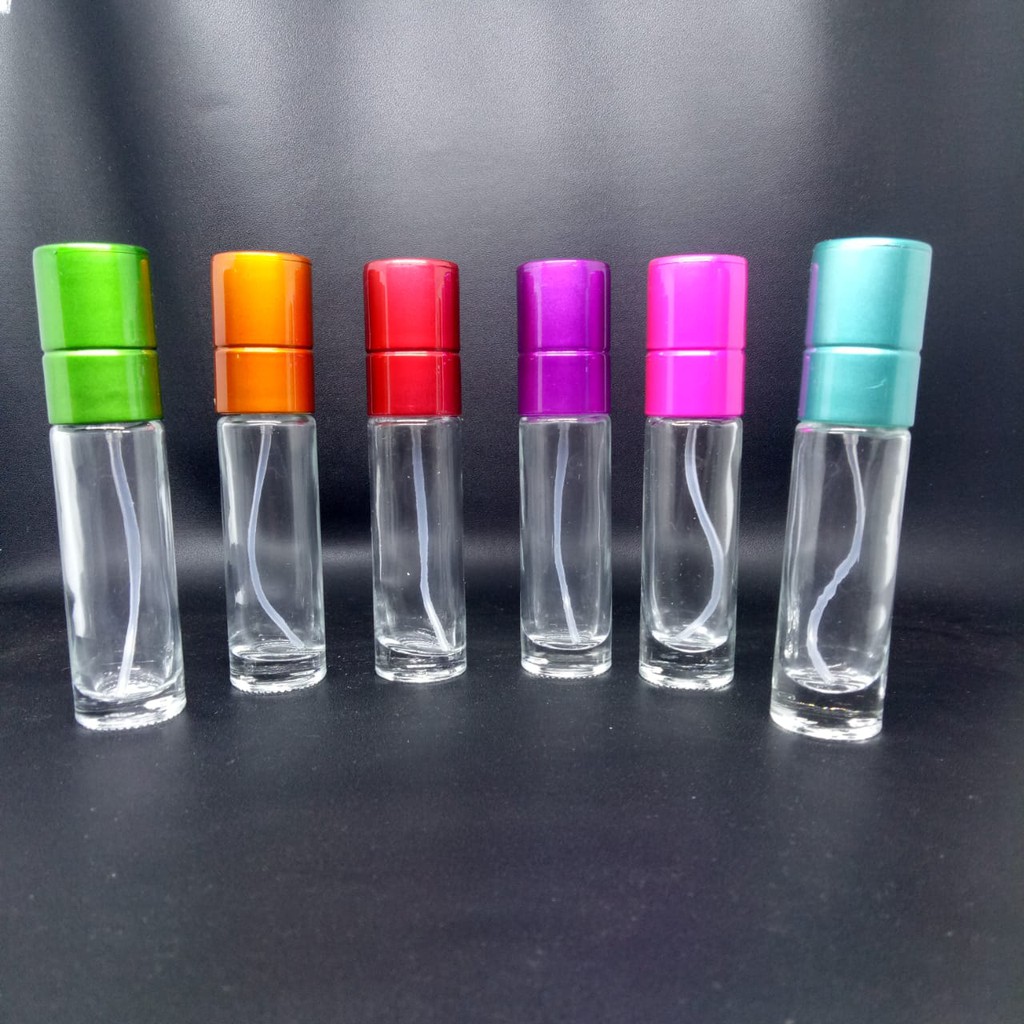 Botol Parfum HM Cap garis Rainbow 15 ml lusinan atau 12 pc