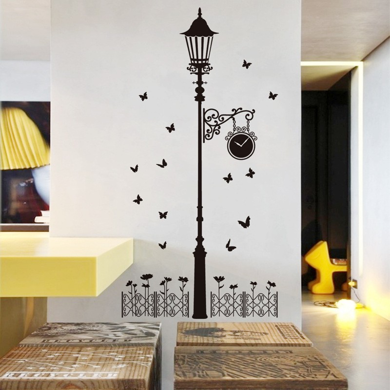 RELIZA WALL STICKER / STIKER DINDING 60X90 LAMPU TAMAN HITAM GARDEN KITCHEN JM7177