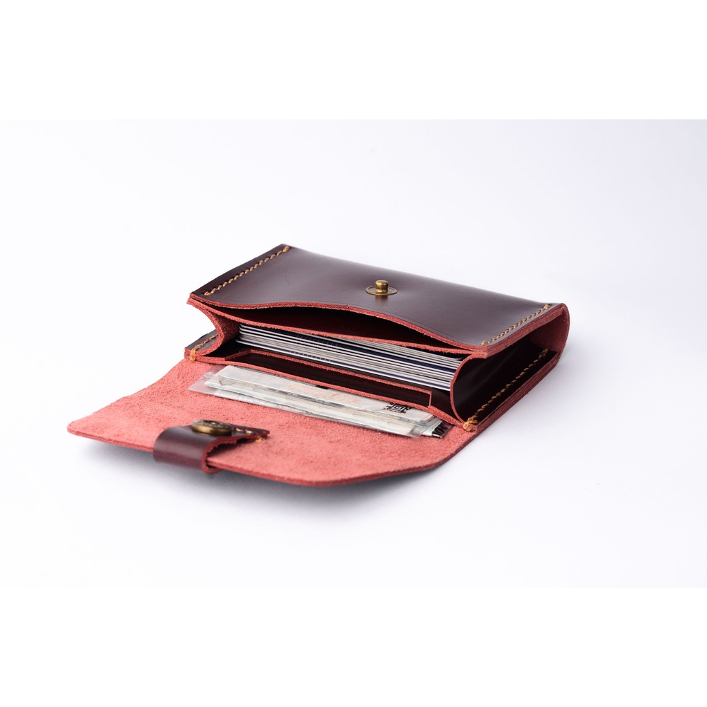  DOMPET  KARTU CARD HOLDER KULIT  MUAT BANYAK MAROON 