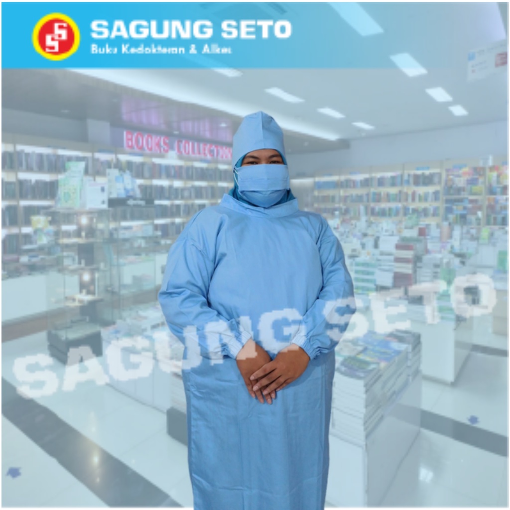 BAJU OK GOWN AMERICAN DRILL BIRU MUDA (BAJU OK GOWN WARNA BIRU MUDA)