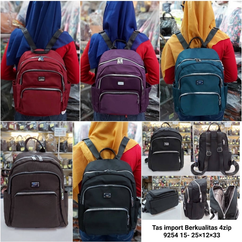 Tas ransel traveling import parasut casual multifungsi wanita