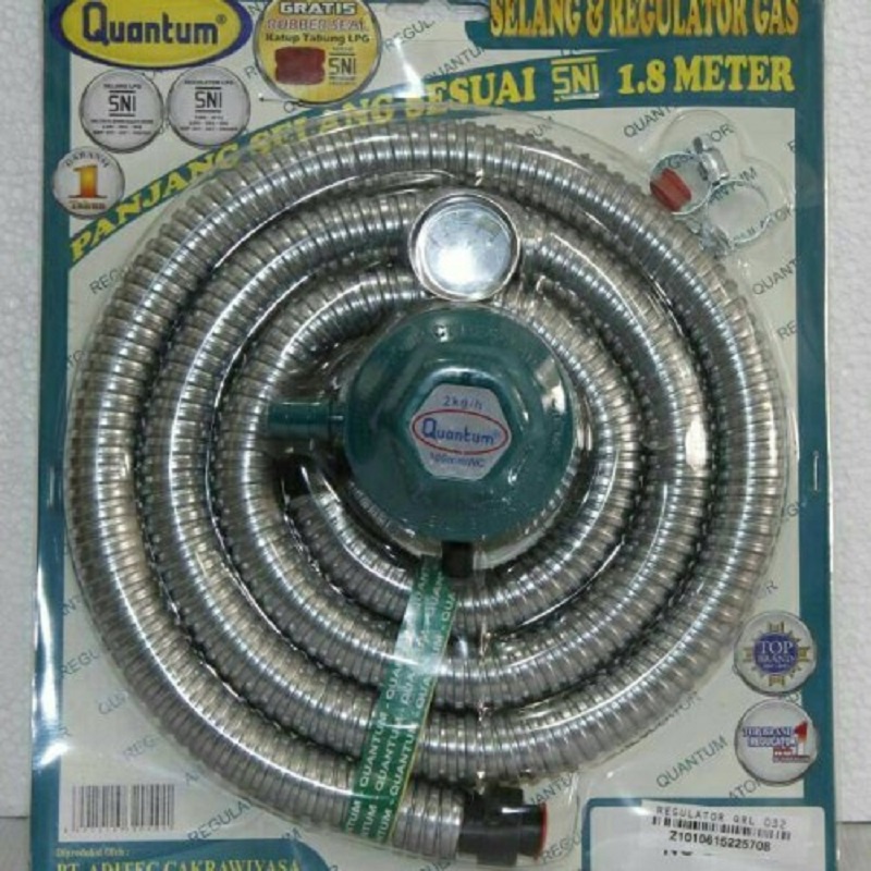 QUANTUM REGULATOR DAN SELANG QRL032 / QRL 032 [PENGUKUR GAS][1.8M]