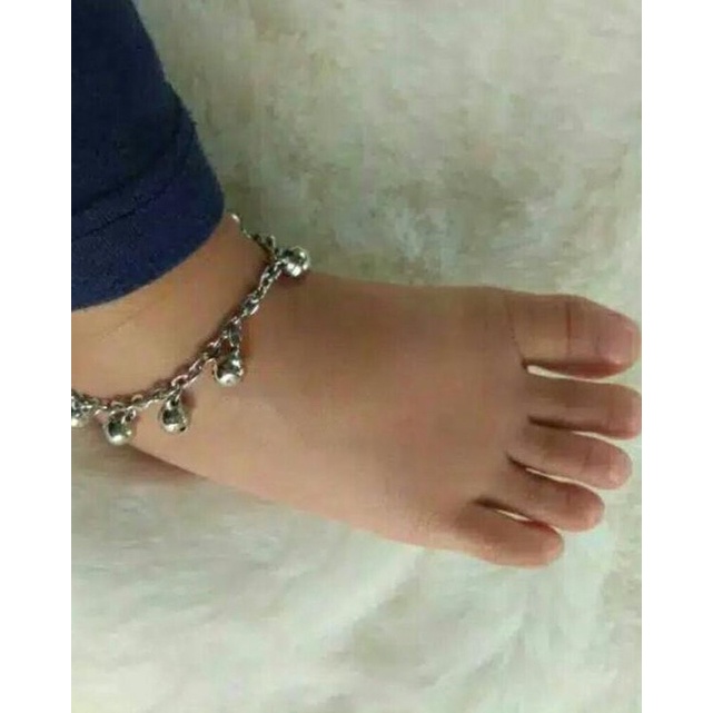 gelang krincing besi putih. bisa jdi gelang kaki anak / gelang tangan dewasa.m