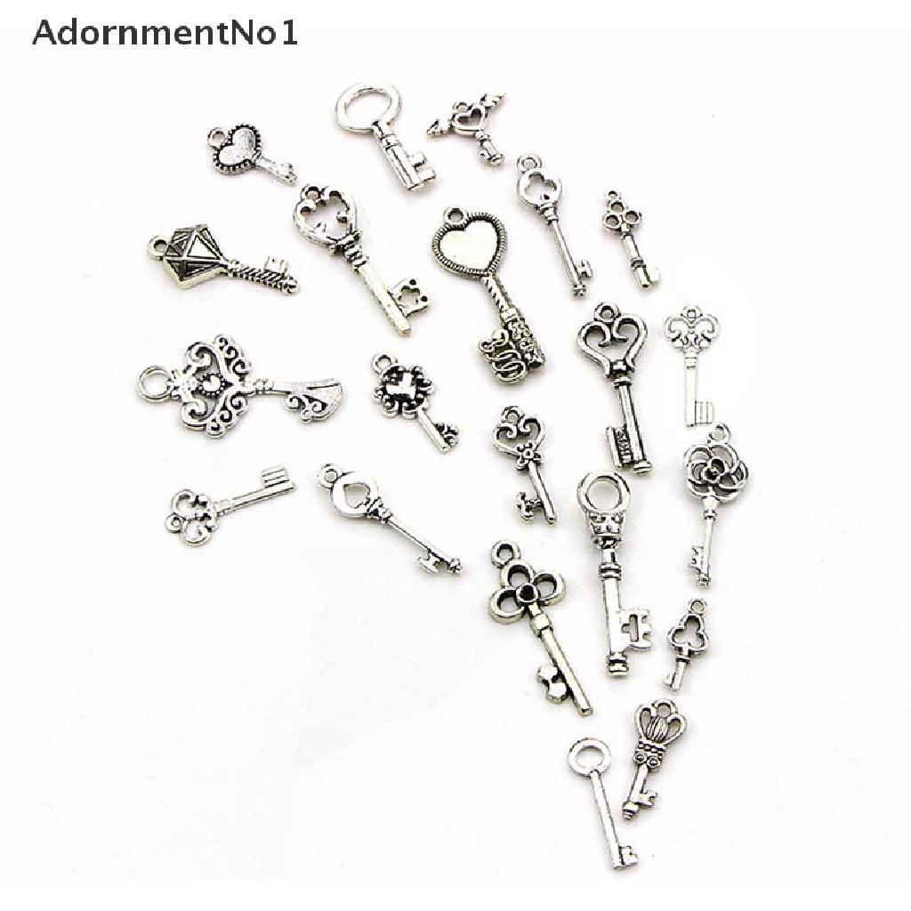 (AdornmentNo1) 50pcs Liontin Bentuk Kunci Model Tibet / Antik Untuk DIY Perhiasan