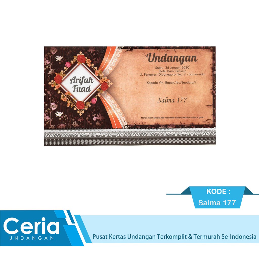 Blangko Kartu Undangan Pernikahan Salma 177 Harga Termurah Free File Setting